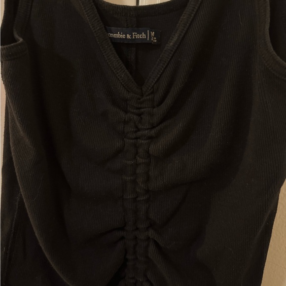Abercrombie & Fitch Black Gathered Tank Top - Picture 3 of 4